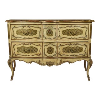 Mid 19th Century Italian Rococo Style Painted Commode For Sale
