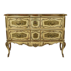 Mid 19th Century Italian Rococo Style Painted Commode