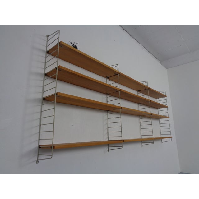 Large Swedish Wall Unit in Ash and Metal by Kajsa & Nils Nisse Strinning for String, 1950s For Sale - Image 13 of 18