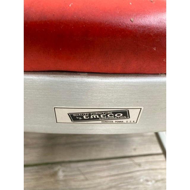 Industrial Pair of Vintage Emeco Padded Chairs For Sale - Image 3 of 5