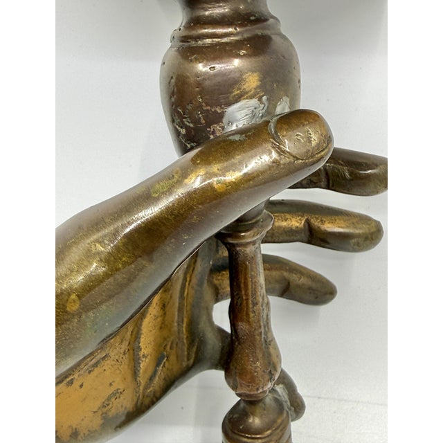 1930s French Art Deco Painted Brass Hand Sconce For Sale - Image 14 of 18