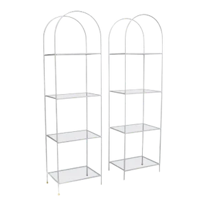 Pair of Mid-Century Painted Iron Arched Etageres
