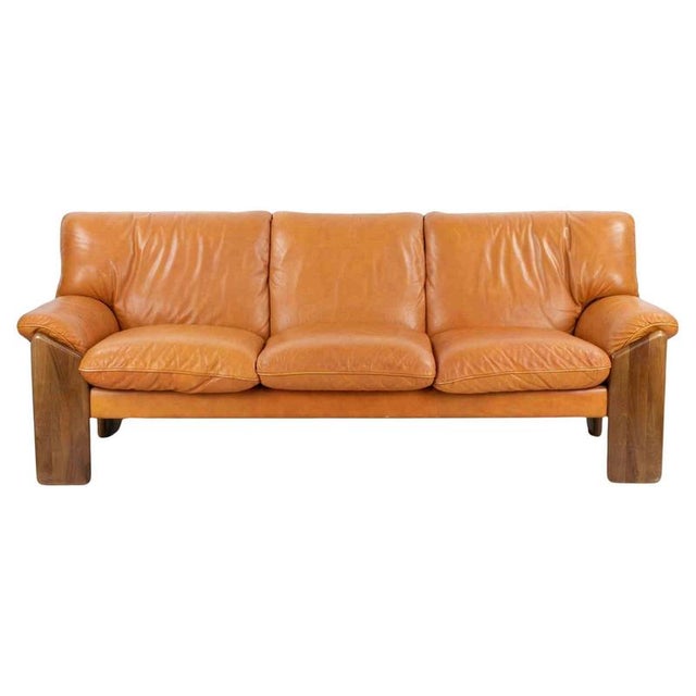 Orange Three-Seater Sofa for Mobilgirgi by Mario Marenco, 1970s For Sale - Image 8 of 8
