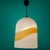 Veart murano glass light pendant white murano glass with a yellow ocre central irregular wave. height including wire 70 cm...
