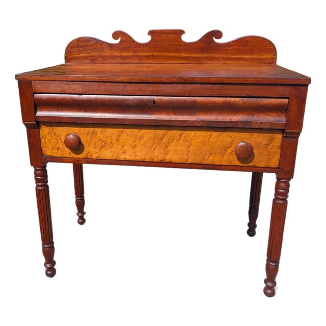 Antique Cherry Dressing Table With 2 Drawers 1860s For Sale