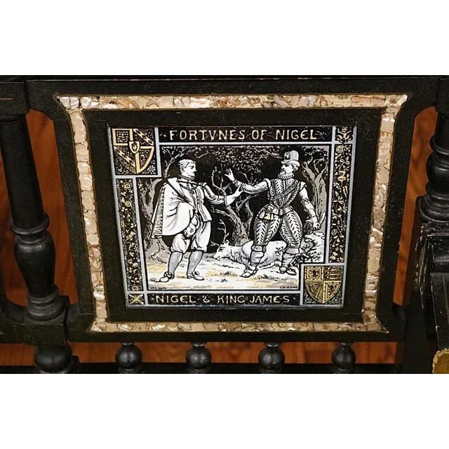 Black 19th Century Aesthetic Victorian Parlor Set Settee & 4 Chairs by John Moyr Smith For Sale - Image 8 of 13