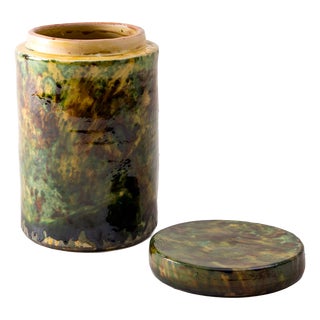 Antique Italian Ceramic Grottaglie Vase, 1800s For Sale