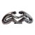Haeger Postmodern Abstract Sculpture, Marbled Black & Silver Interlocking Figures For Sale