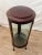 1920s Antique Corner China Cabinet Round Shape Curio Wavy Glass Two Shelves Mahogany For Sale - Image 5 of 15