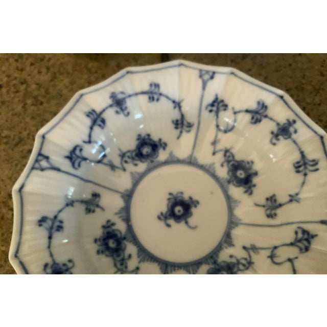 Royal Copenhagan 1950s Royal Copenhagen Blue Fluted 16 Point Bowl 290 For Sale - Image 4 of 6