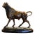 Early 20th Century French Patinated Bronze Bull Sculpture on Black Marble Base For Sale