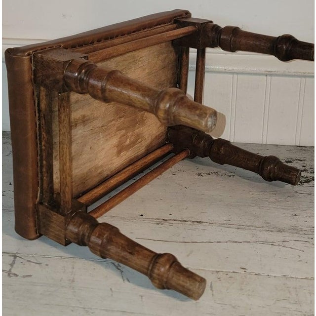 19th Century 19th Century Leather Footstool For Sale - Image 5 of 7