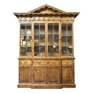 Handsome Rustic Scrubbed Irish Pine Georgian Style Cabinet. For Sale