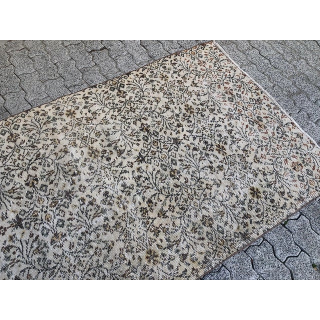 Tan Decorative Handmade Area Rug For Sale - Image 8 of 11