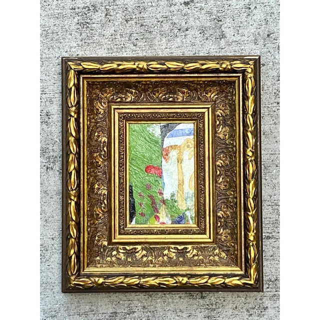 Abstract Vintage Framed Abstract Oil Painting For Sale - Image 3 of 12