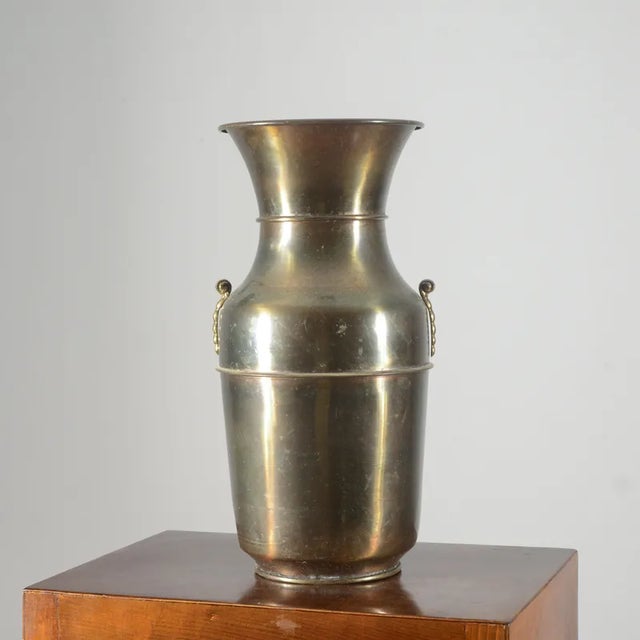Vintage Vase in Metal, 1950 For Sale - Image 4 of 9