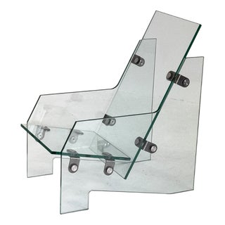 Chair in Tempered Glass For Sale