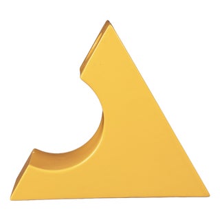 Italian Space Age Sculptural Yellow Glazed Ceramic Vase, 1970s For Sale