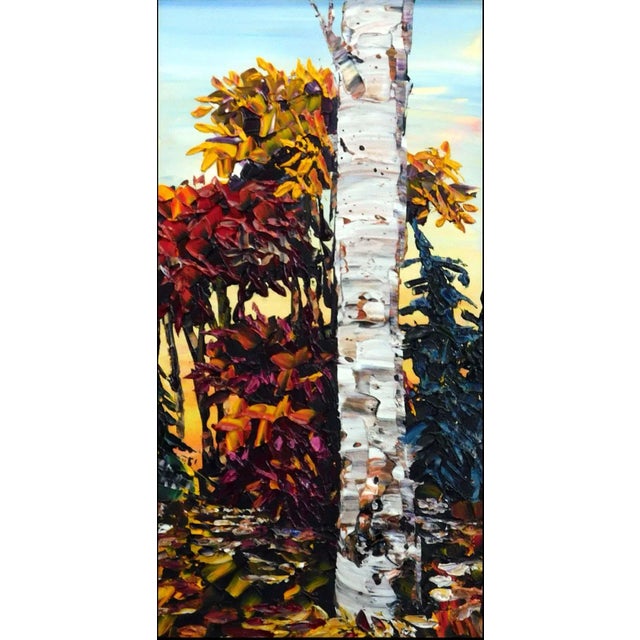 "Autumn Etude V" Maya Eventov Forest Landscape Oil Painting, Framed For Sale - Image 4 of 5