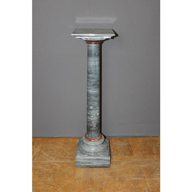 Antique Column in Turquin Blue and Red Marble, 1800s For Sale - Image 11 of 11