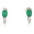 Late 20th Century 14k White Gold Emerald and Diamond J Shaped Hoop Earrings, A Pair For Sale