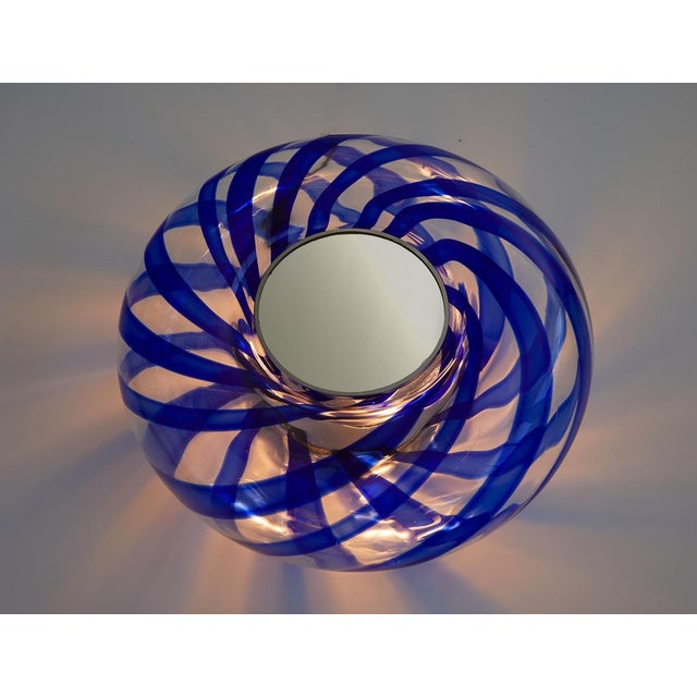 Metal Murano Swirl Glass Ceiling or Table Lamp from Leucos, Italy, 1970 For Sale - Image 7 of 7