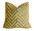 Textile Designer Gold Cut Velvet Geometric Modern Feather/Down Pillow 23" Square For Sale - Image 7 of 7