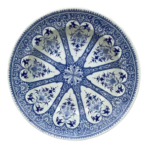 19th Century French Blue & White Faience Soup Plate Sarreguemines