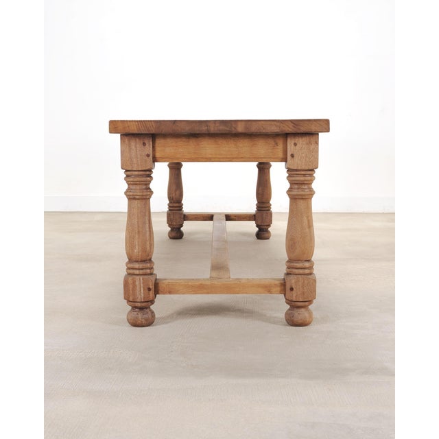 Country French Provincial Bleached Oak Farmhouse Dining Table 8 Ft For Sale In Sacramento - Image 6 of 18
