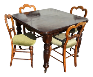 Victorian Mahogany Dining Table and Chairs, Set of 5