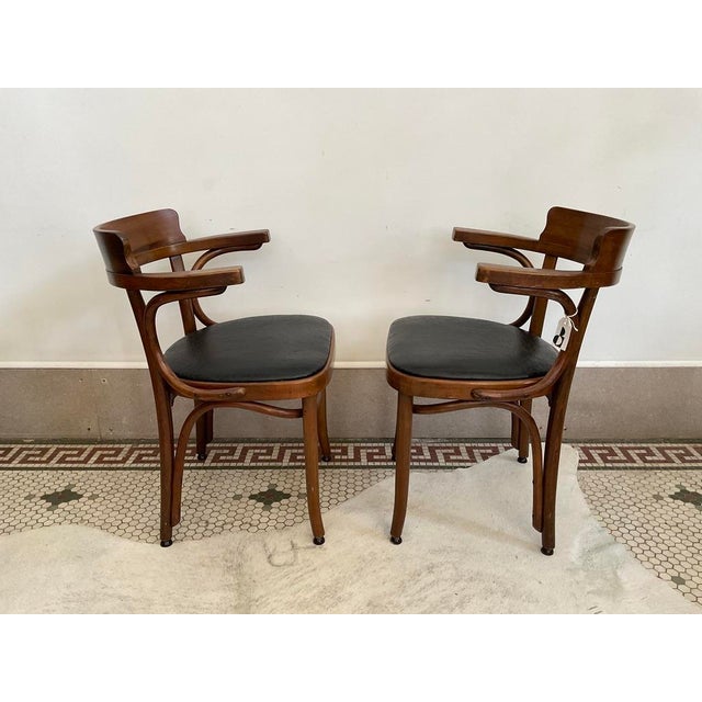 Early 20th Century Vintage Mundus Steam Bentwood Captain's Dining Chairs - A Pair For Sale - Image 5 of 16