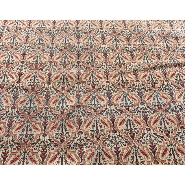 Textile 19th Century Persian Kirman Botanic Red, Green and Black Handwoven Wool Rug For Sale - Image 7 of 7