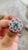 Boho Chic Solid 14k Gold Ruby Emerald and Pave Set Diamond Bohemian Chic Flower Ring Size 11 For Sale - Image 3 of 7