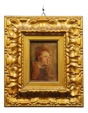 Pietro Scoppetta, Portrait, Oil on Canvas, Framed