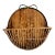 Vintage Burnt Tortoise Rattan Round Wall Shelf For Sale