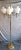 Vintage Floor Lamp with Decorated Brass Frame and Four Opaque White Glass Shades, 1970s For Sale - Image 6 of 8
