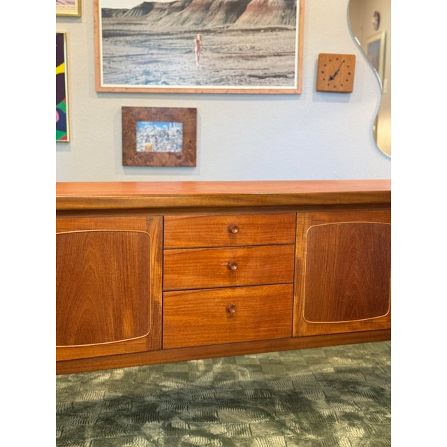 Brown Long Teak Sideboard by Nathan Furniture, Called “Squares.” Made in the Uk Circa the 1960s For Sale - Image 8 of 12