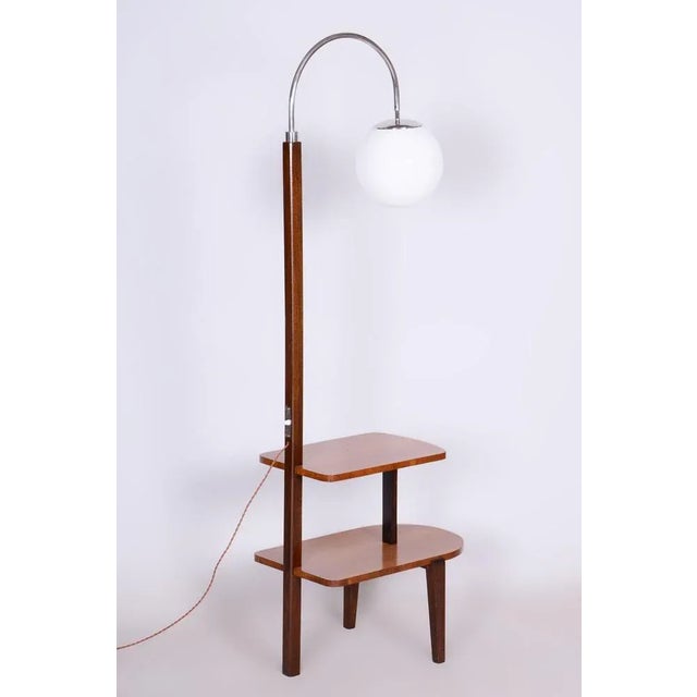 Czech Art Deco Floor Lamp in Walnut attributed to Jindřich Halabala for Up Závody, 1930s For Sale - Image 6 of 12