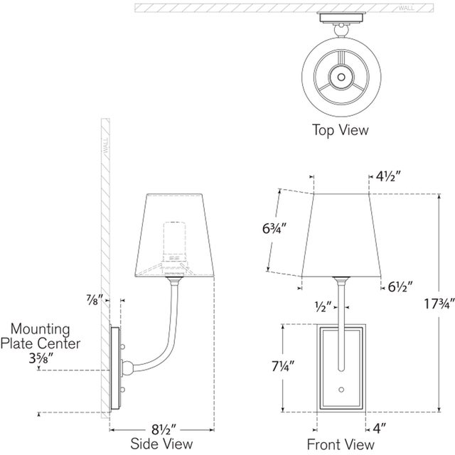 Metal Thomas O'Brien for Visual Comfort Signature Hulton 17" Cordless Single Sconce in Bronze with Linen Shade For Sale - Image 7 of 9