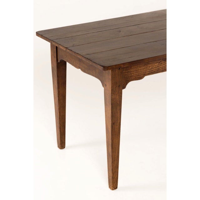 929-1 Custom built simple farmhouse table with antique finish by Inventia Design. Sustainable local solid hardwood...
