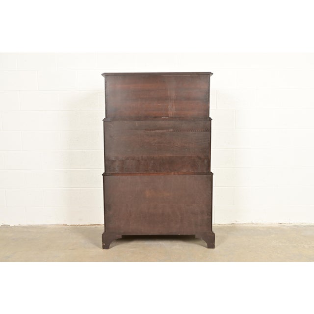 Harden Georgian Solid Cherry Wood Seven-Drawer Highboy Dresser For Sale - Image 9 of 10