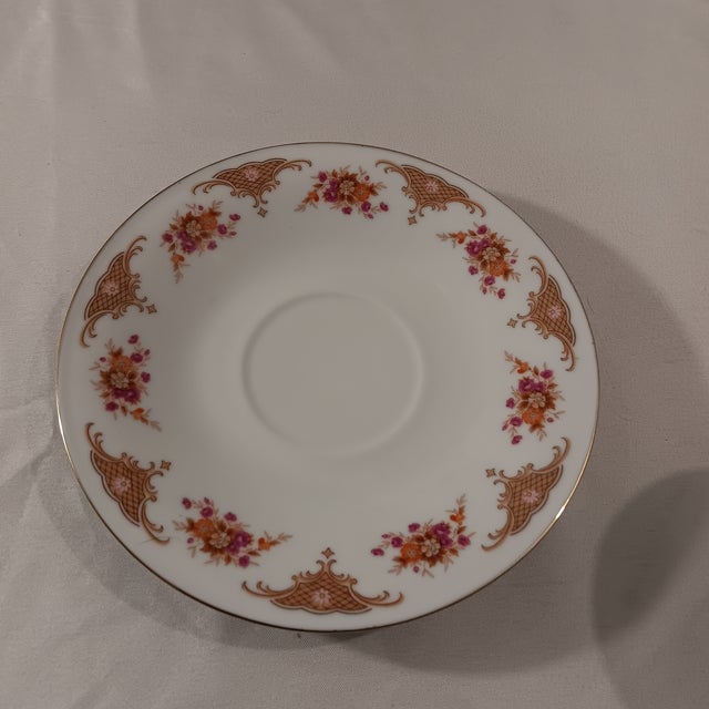 Vintage Bone China Tea Cups and Saucers With Delicate Pink Floral Pattern- 20 Pieces For Sale - Image 12 of 12