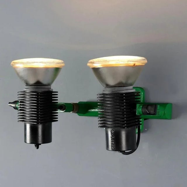 Vintage Wall Lamp in Green Enamelled Metal from Stilnovo, 1980s For Sale - Image 9 of 9