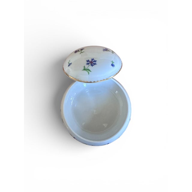 Tiffany & Co. Limoges Villandry porcelain trinket box with cornflowers. The "Villandry" pattern, often associated with...