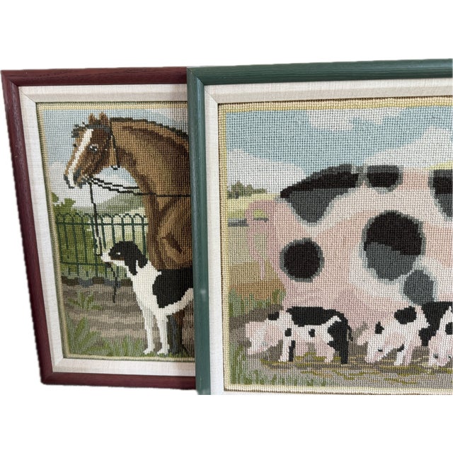 Custom Framed Hand-Embroidered English Country Needlepoints – Set of Four For Sale - Image 17 of 18