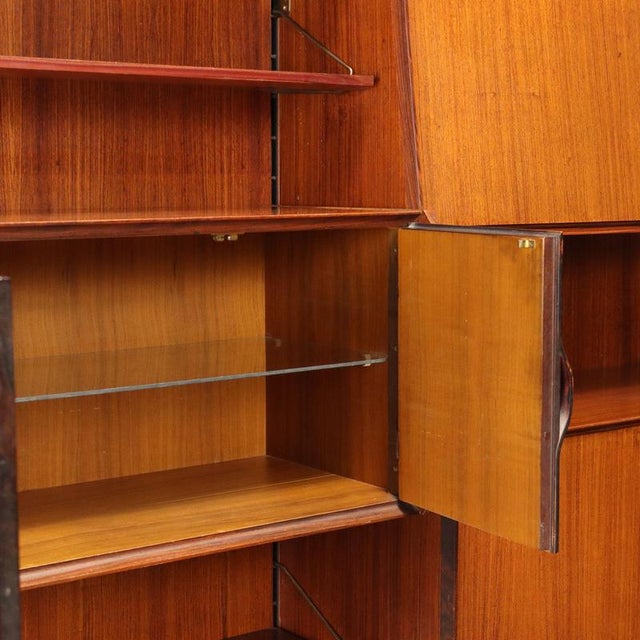 Wood Vintage Wall Bookcase, 1960s For Sale - Image 7 of 14
