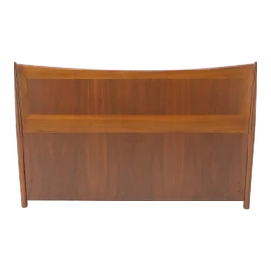 Mid Century American Modern Drexel Walnut Queen Size Bed Headboard