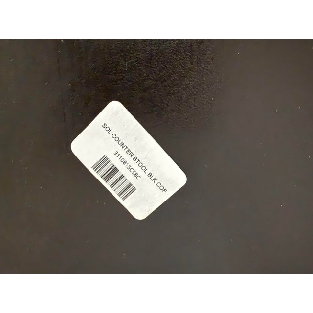 Metal Sol & Luna Brown Leather and Iron Counter Stool, Showroom Sample For Sale - Image 7 of 8
