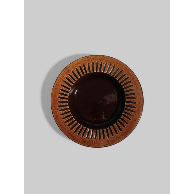 Ceramic Sunflower Plate by Eke Bjerén for Gabriel, Sweden, 1960s For Sale - Image 6 of 6