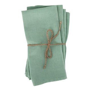 Mint Linen Napkins - Set of 4 For Sale